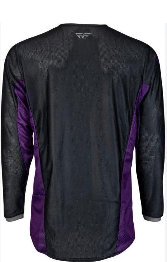 Fly Racing Kinetic Mesh Rave Jersey Black/Purple/Silver – XL | Breathable Motocross Jersey