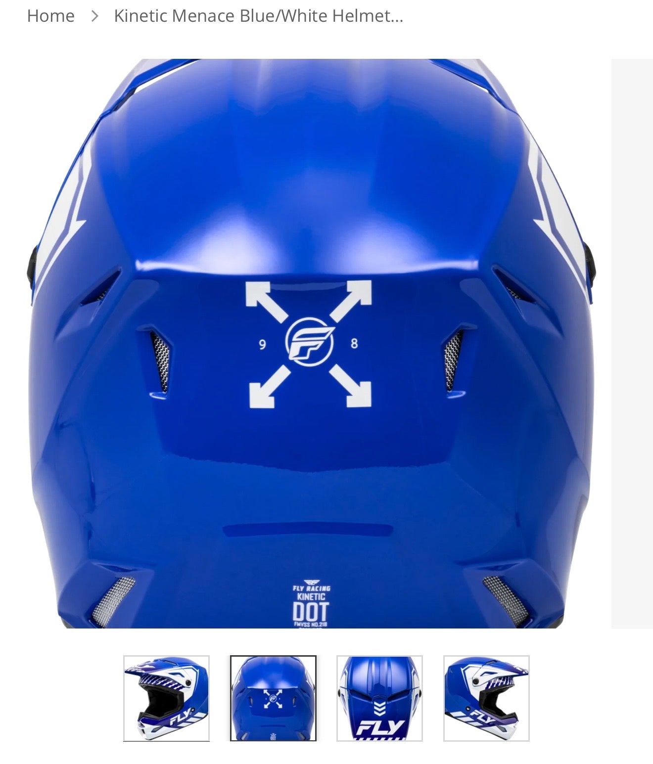 Youth Kinetic Menace Helmet Blue/White – Youth Large