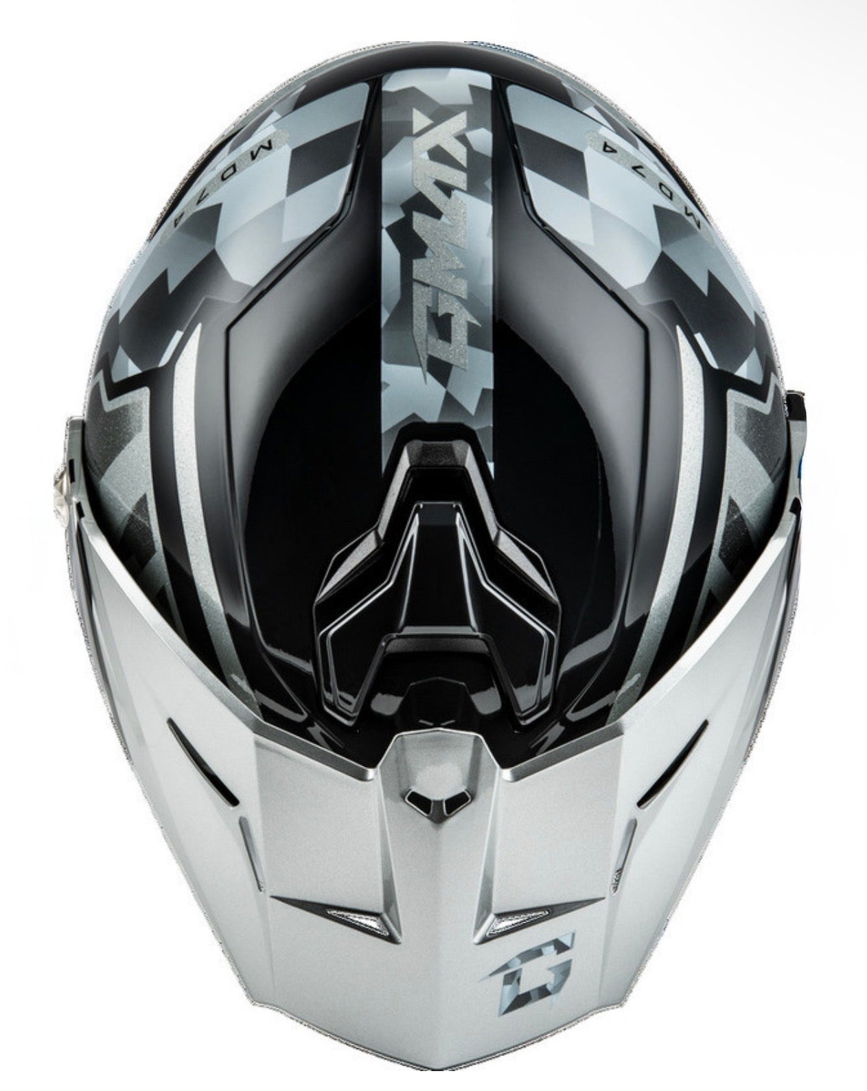 GMAX MD-74 Striker Silver/Blue Metallic Dual Sport Modular Helmet