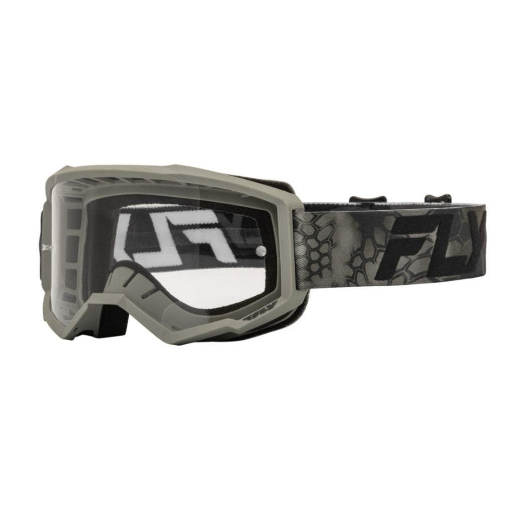 Focus Kryptek Goggles – Moss Grey / Black with Clear Lens