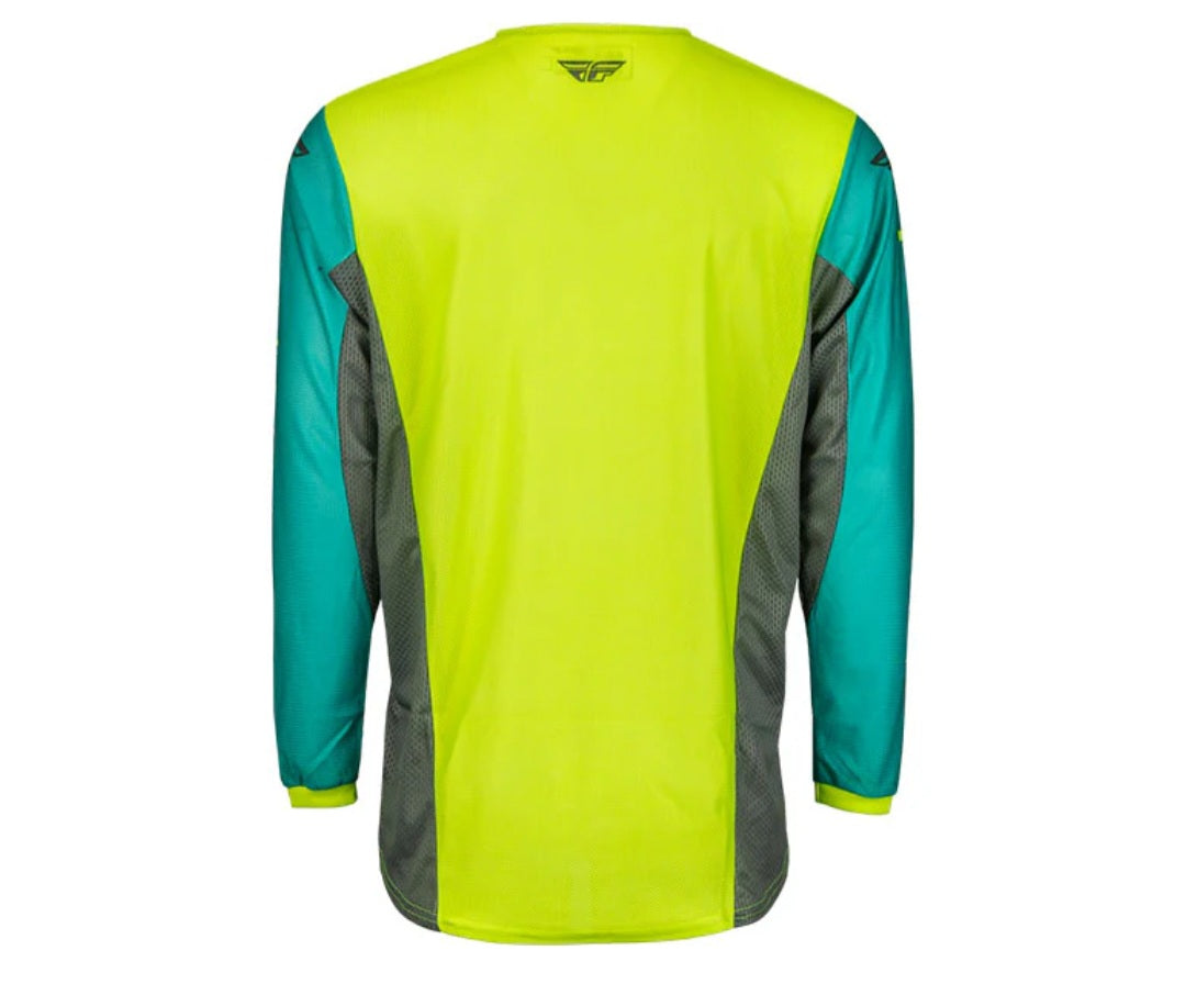 Fly Racing Kinetic Wave Jersey Yellow Fluo/Teal