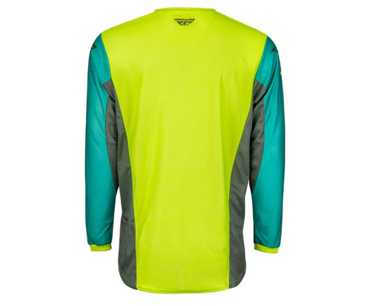 Fly Racing Kinetic Wave Jersey Yellow Fluo/Teal – Size M
