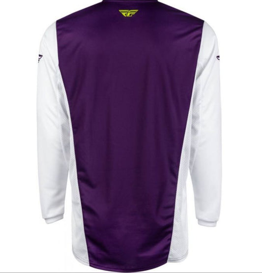 Fly Racing Motocross Jersey White/Purple – Size XL