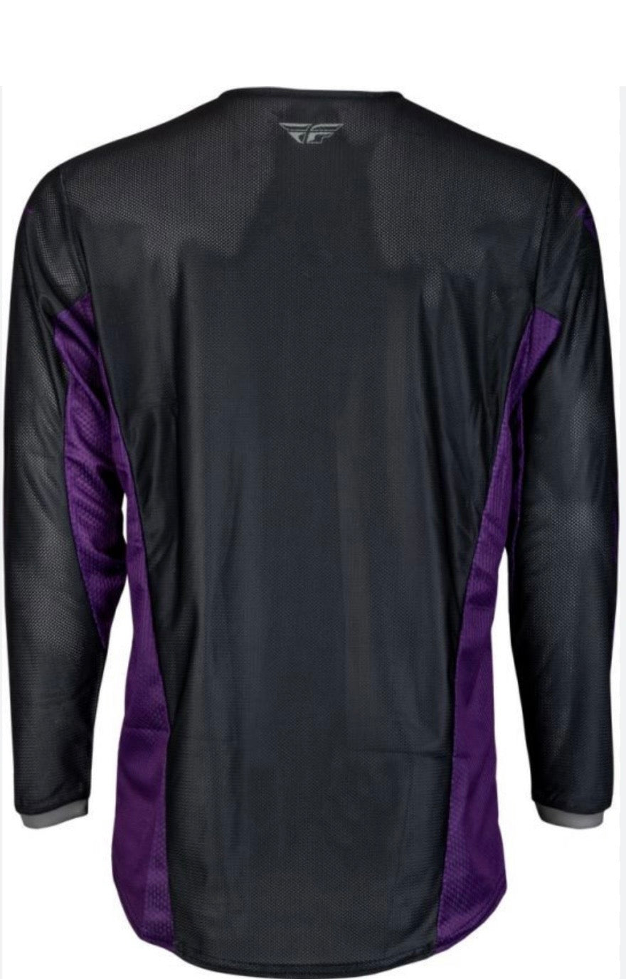 Fly Racing Kinetic Mesh Rave Jersey Black/Purple/Silver – XL | Breathable Motocross Jersey