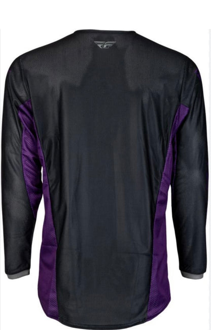 Fly Racing Kinetic Mesh Rave Jersey Black/Purple/Silver – XL | Breathable Motocross Jersey