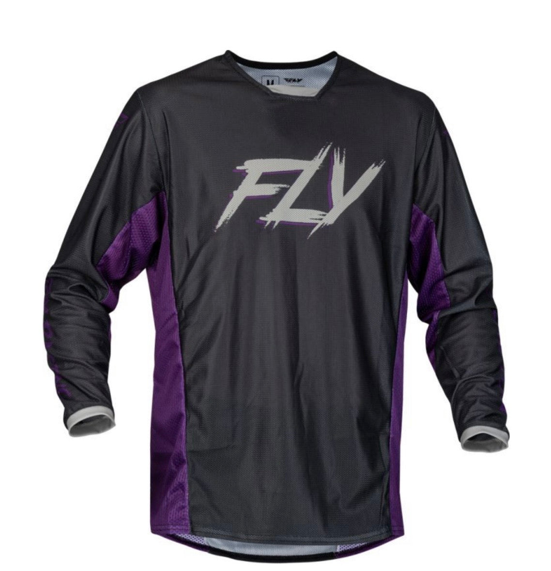 Fly Racing Kinetic Mesh Rave Jersey Black/Purple/Silver – XL | Breathable Motocross Jersey