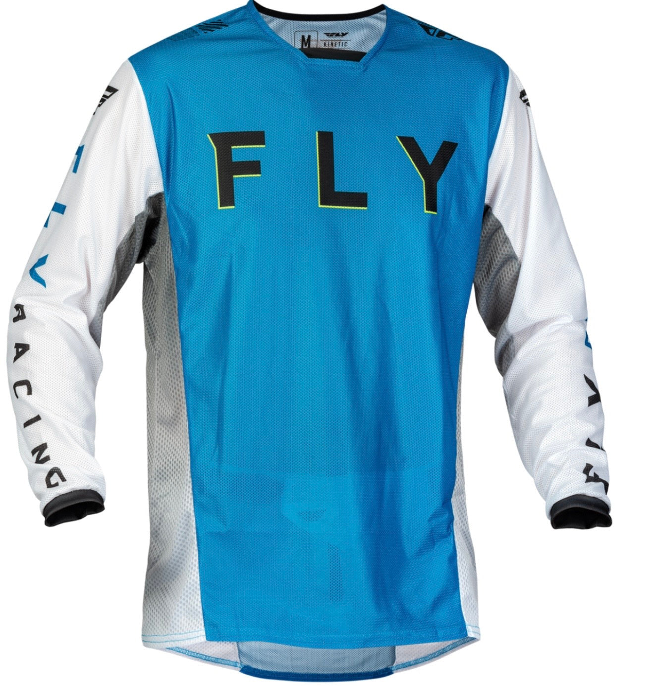 Kinetic Kore Mesh Jersey Blue/White/Hi-Vis – Lightweight Off-Road MX Jersey (Medium)