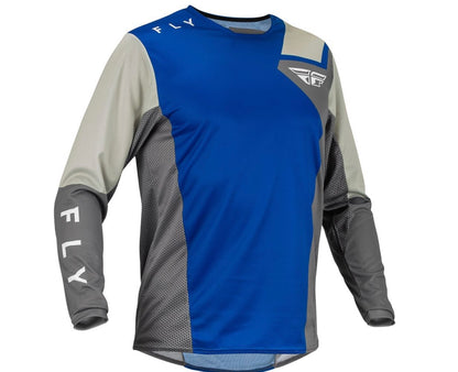 Fly Racing Kinetic Jet Jersey Blue/Grey/White | Lightweight Motocross Jersey
