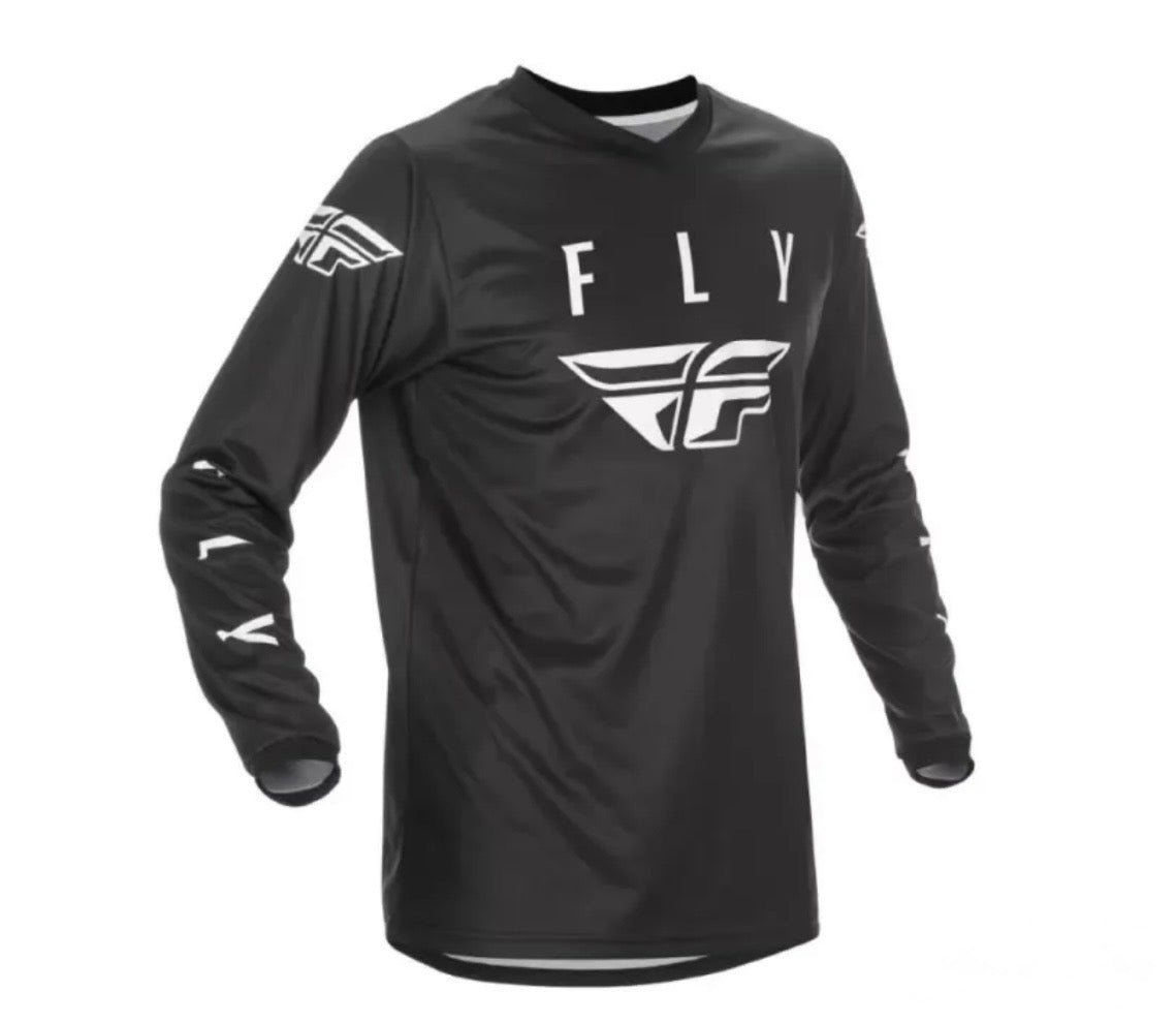 Fly Racing Universal Jersey Black/White – XL | Lightweight Motocross & Off-Road Jersey