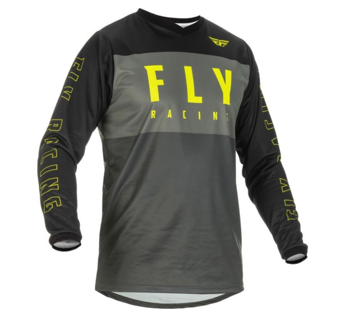 F-16 Jersey – Grey/Black/Hi-Vis MX Off-Road Jersey (Medium)