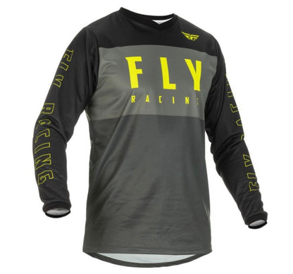 F-16 Jersey – Grey/Black/Hi-Vis MX Off-Road Jersey (Medium)