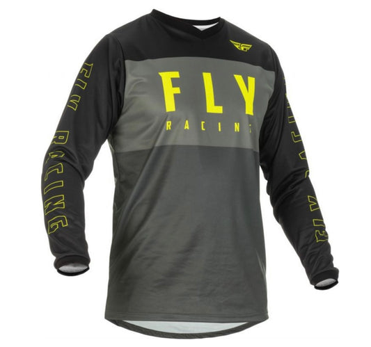 F-16 Jersey – Grey/Black/Hi-Vis MX Off-Road Jersey (Medium)