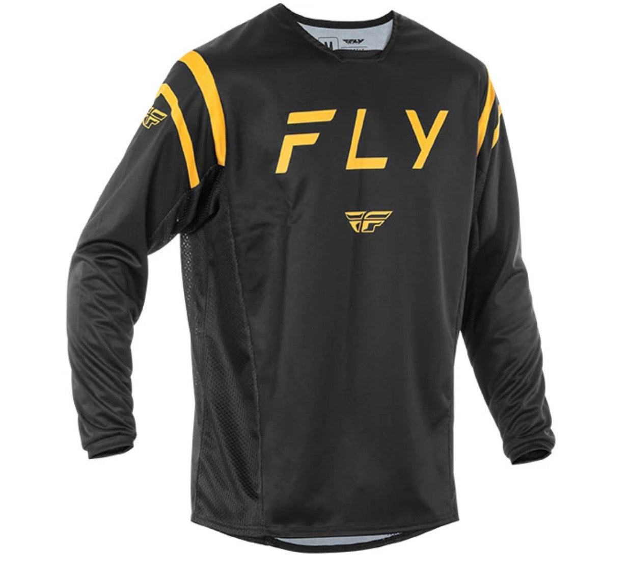 Fly Racing Motocross Set Black/Gold – Jersey Size XL + Pants Size 34