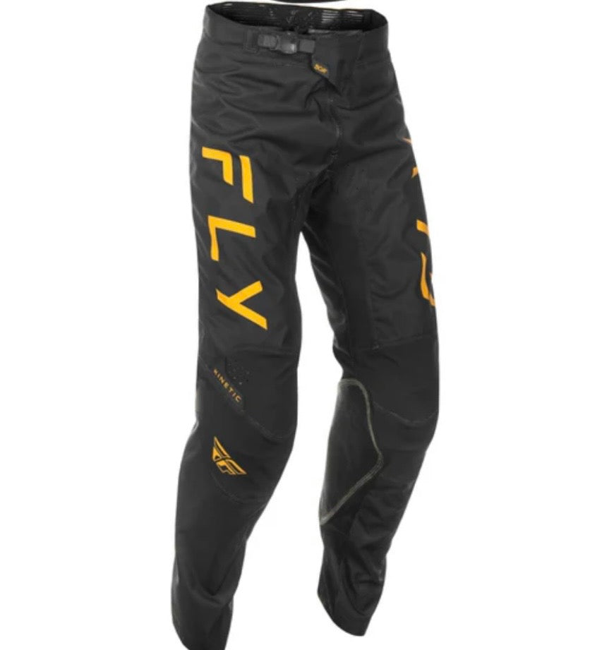 Fly Racing Motocross Set Black/Gold – Jersey Size XL + Pants Size 34