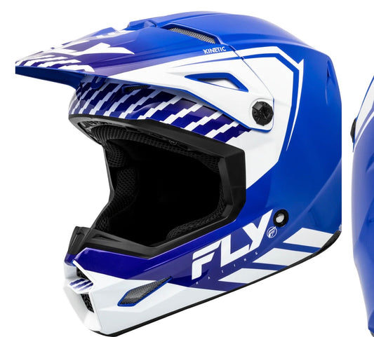 Youth Kinetic Menace Helmet Blue/White – Youth Large