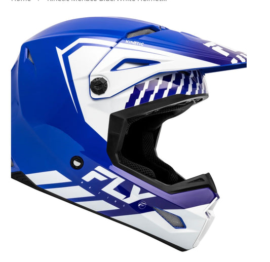 Youth Kinetic Menace Helmet Blue/White – Youth Large