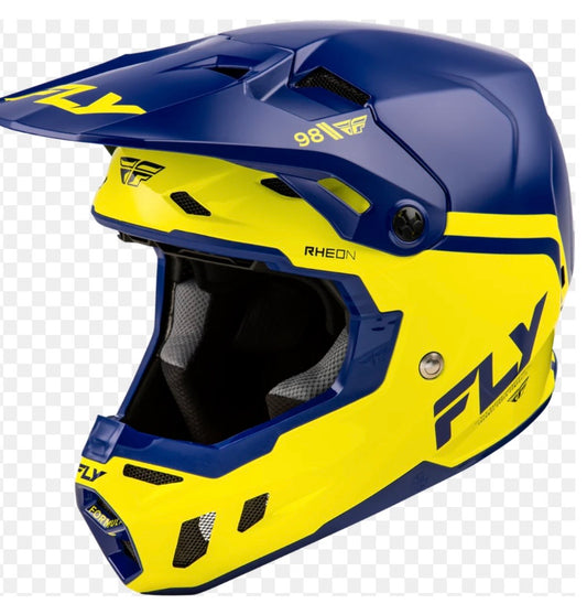 Formula CC Objective Helmet Navy/Yellow SIZE Medium – High-Visibility Off-Road Protection