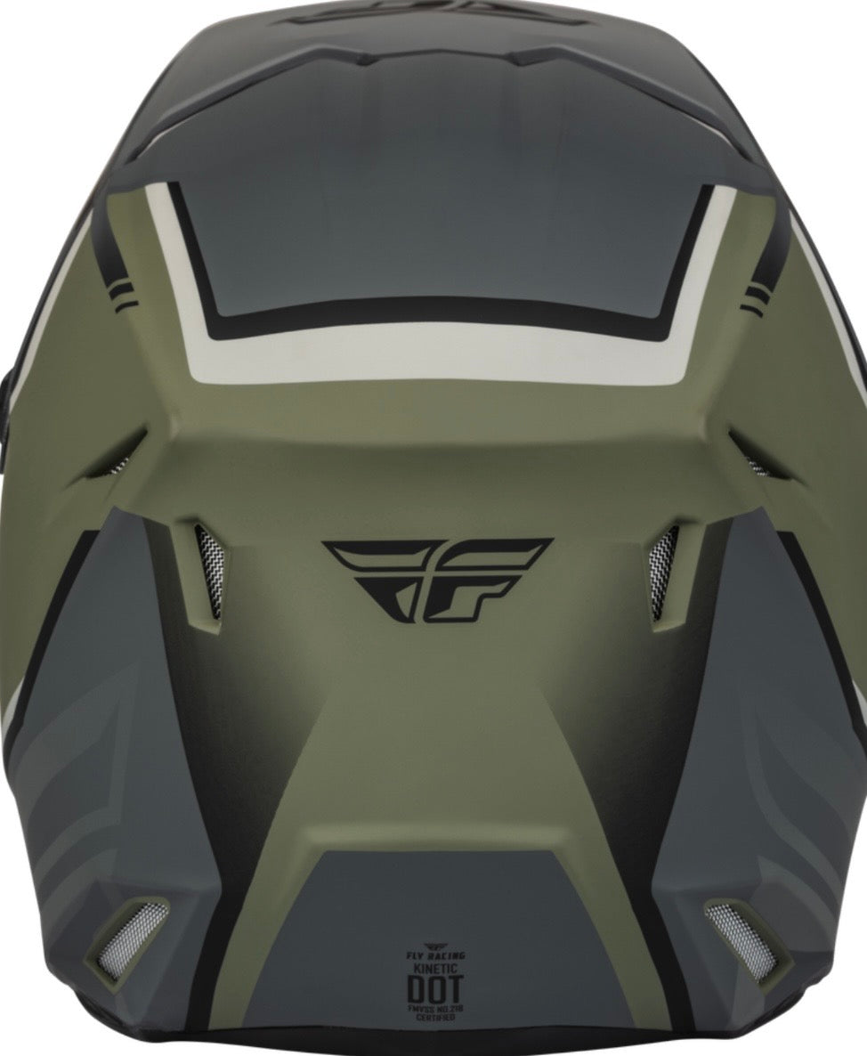 Kinetic Vision Helmet Matte Olive Green/Grey – Size Small