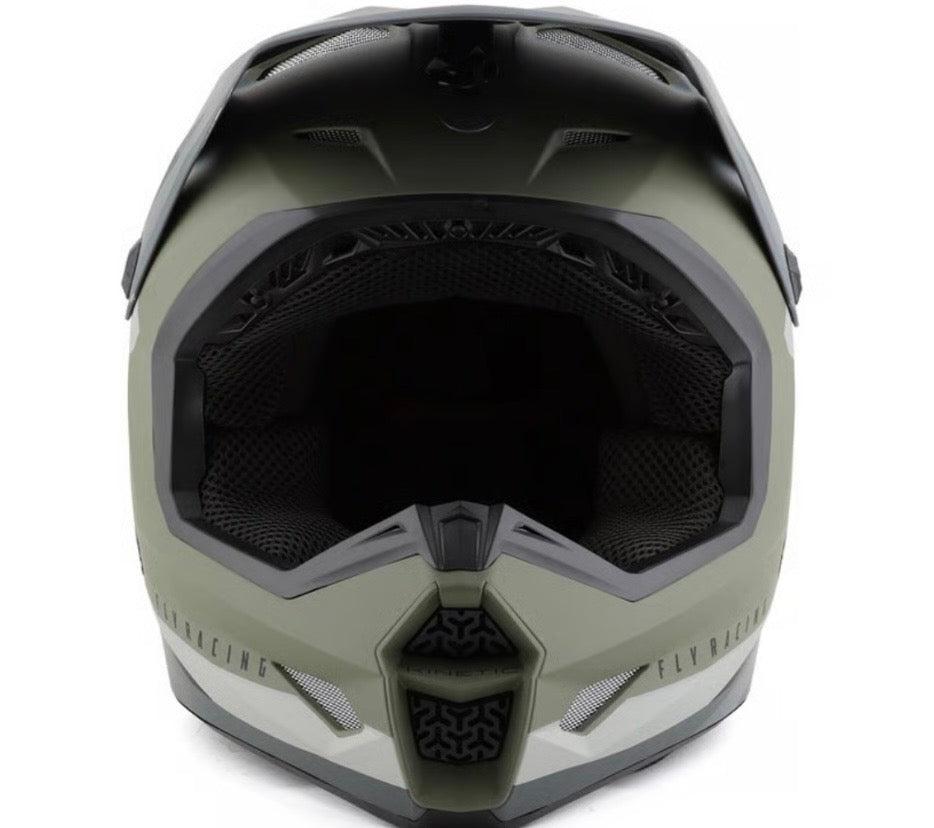 Kinetic Vision Helmet Matte Olive Green/Grey – Size Small