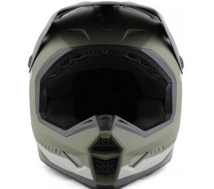 Kinetic Vision Helmet Matte Olive Green/Grey – Size Small