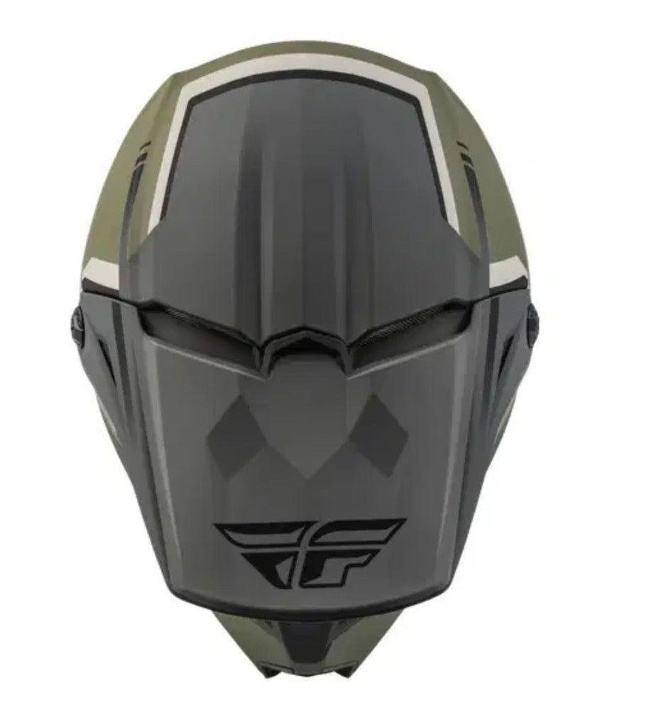 Kinetic Vision Helmet Matte Olive Green/Grey – Size Small