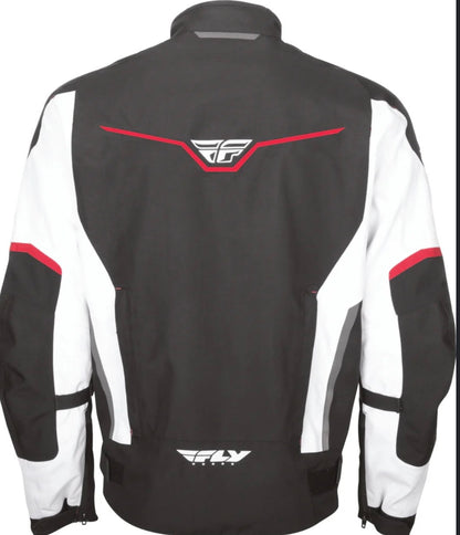Fly Racing Strata Jacket Black/White/Red – Size XL