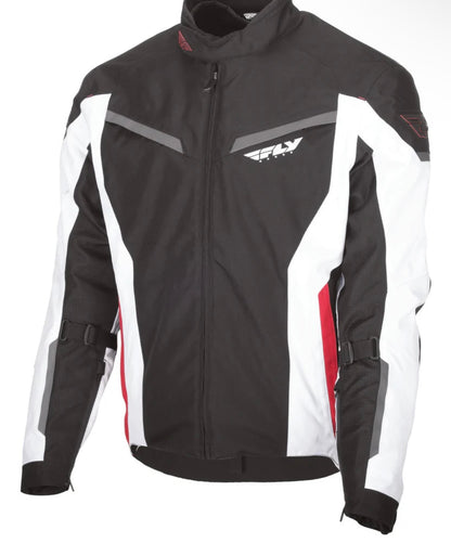 Fly Racing Strata Jacket Black/White/Red – Size XL