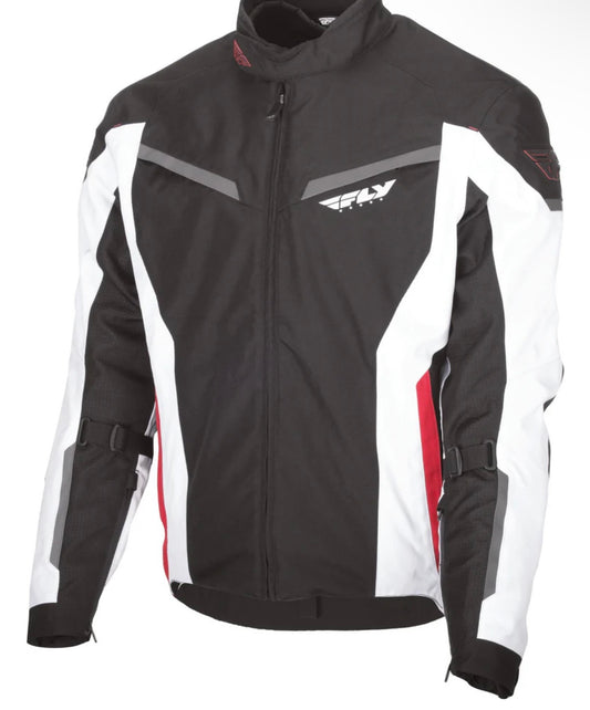Fly Racing Strata Jacket Black/White/Red – Size XL
