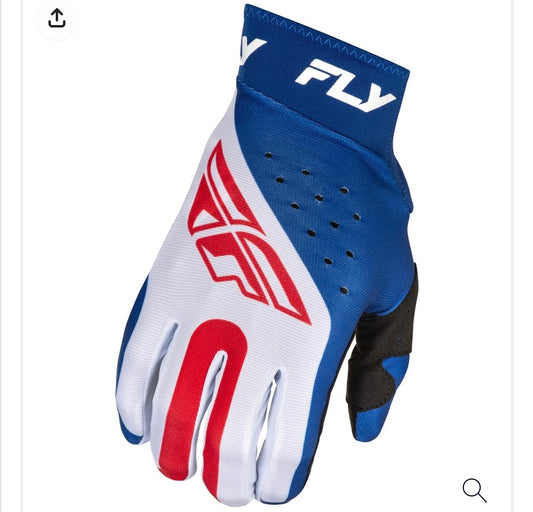 Fly Racing Pro Lite Gloves Red/White/Blue – Size Large
