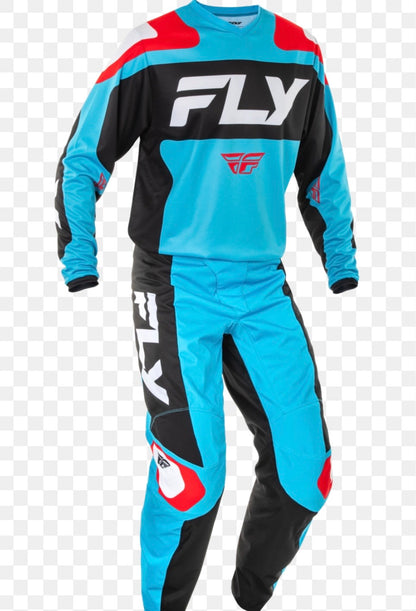 FLY Set F-16 Cyan/Black/White Jersey + Pants – Jersey 2XL / Pants Size 38 | Performance Set