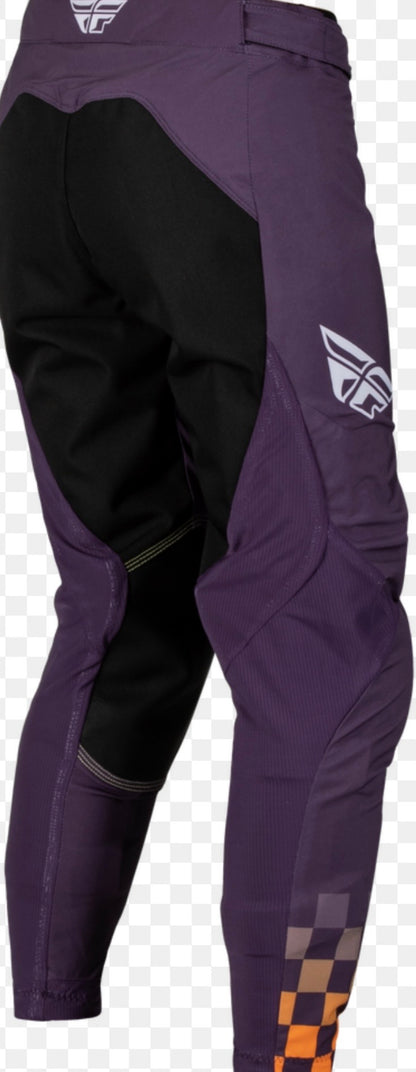 FLY Women Lite Pants Deep Purple/White/Neon Coral – Size 07/08