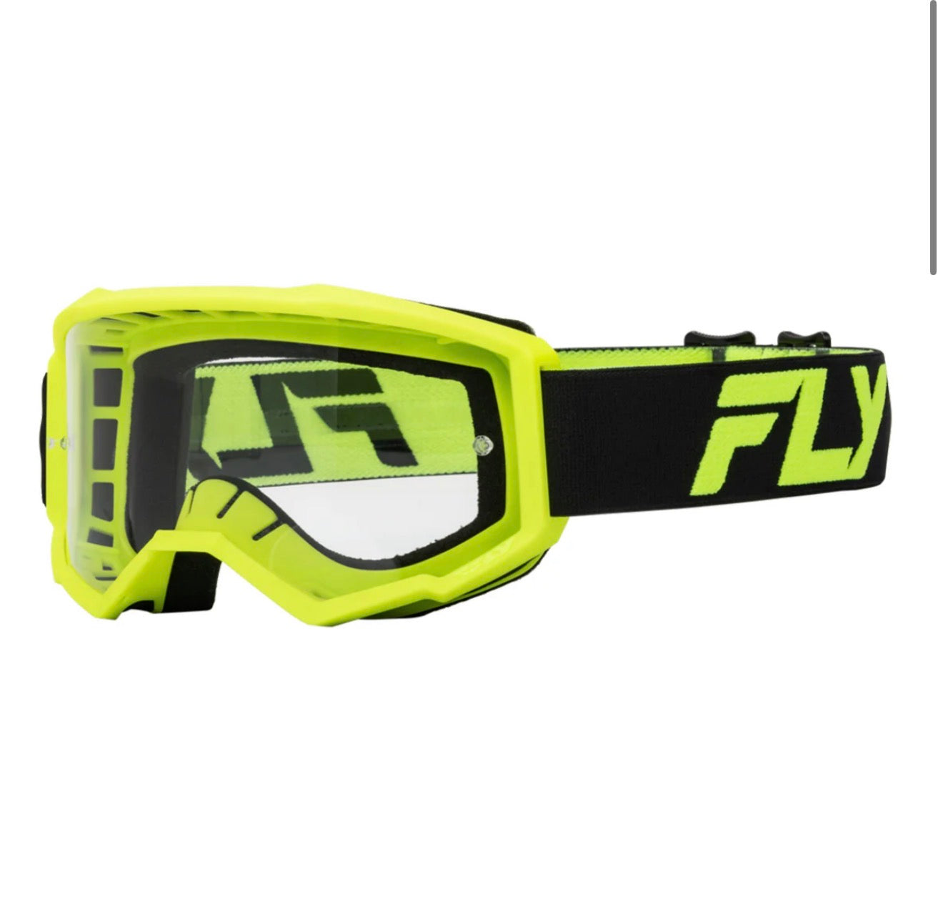 Focus MX Goggles - Black / Hi-Vis (Clear Lens)