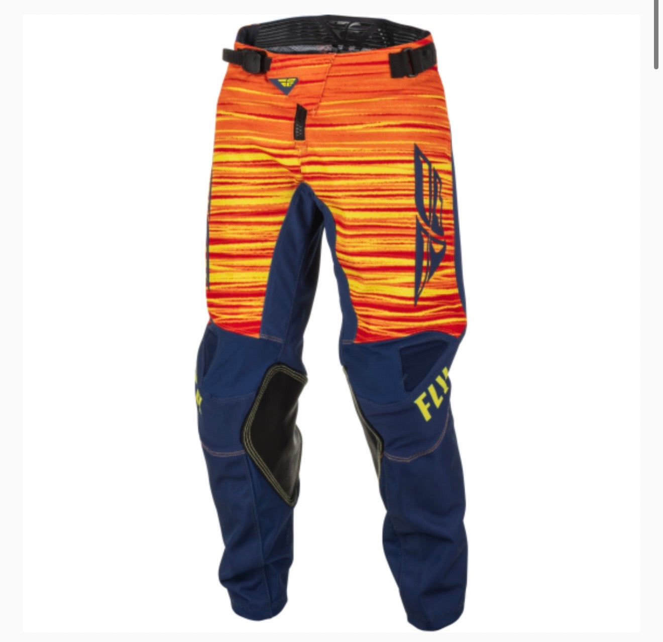Fly Racing Youth Kinetic Wave Motocross Pants | Navy/Yellow/Red | Size 20