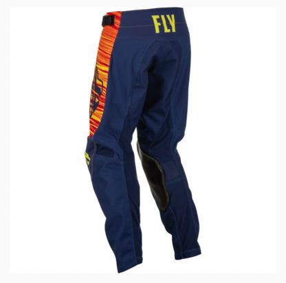 Fly Racing Youth Kinetic Wave Motocross Pants | Navy/Yellow/Red | Size 20
