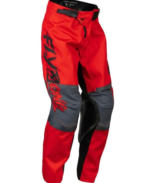Fly Racing Youth Kinetic Khaos Pants – Black/Red/Grey (Size 20)