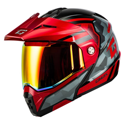 MD-74 Dual Sport Striker Helmet – Black / Gray / Red Metallic