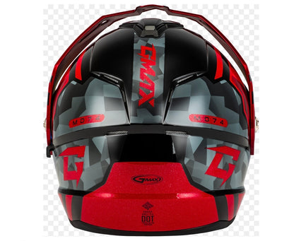 MD-74 Dual Sport Striker Helmet – Black / Gray / Red Metallic