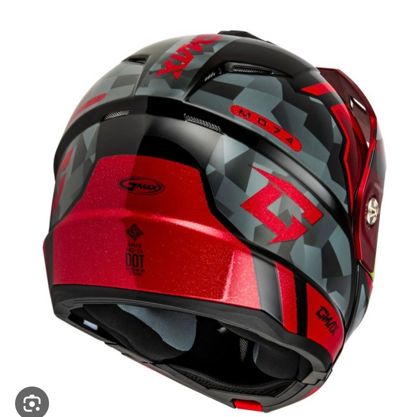 MD-74 Dual Sport Striker Helmet – Black / Gray / Red Metallic