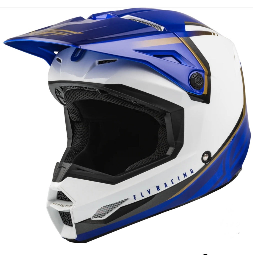 FLY Racing Kinetic Vision Helmet - White/Blue (2XL)