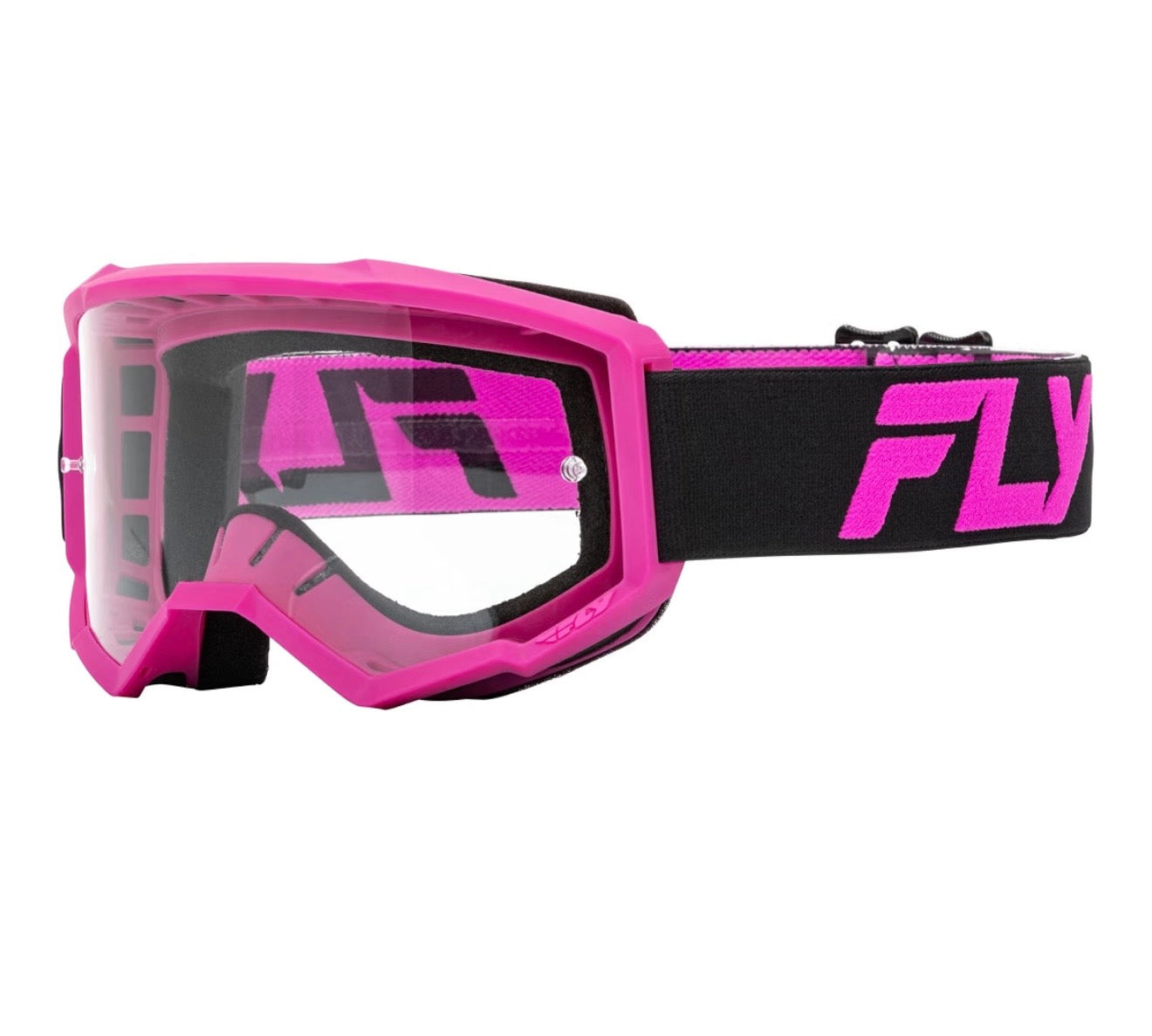 FLY Racing Youth Focus MC Goggles - Black/Pink with Clear Lens