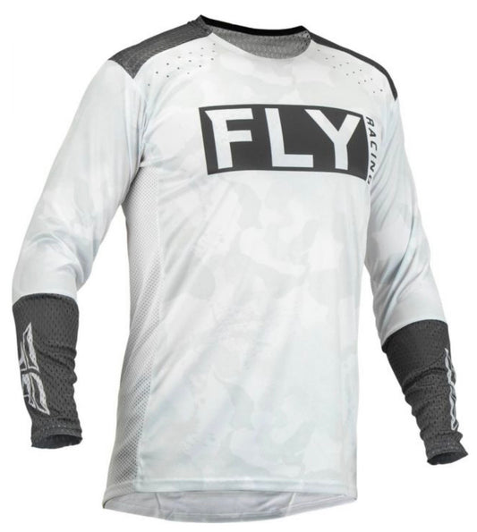 Fly Racing Lite L.E. Stealth Gear Combo – White/Grey | Jersey Large & Pants 32