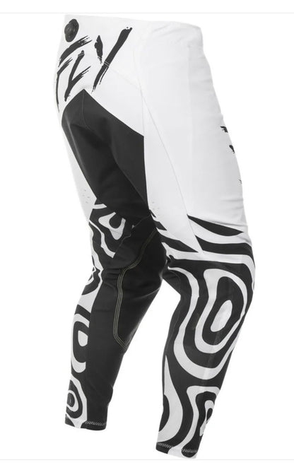 Fly Racing 2025 Evolution DST Abyss Gear Combo – White/Black | Jersey Large & Pants 34