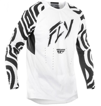 Fly Racing 2025 Evolution DST Abyss Gear Combo – White/Black | Jersey Large & Pants 34