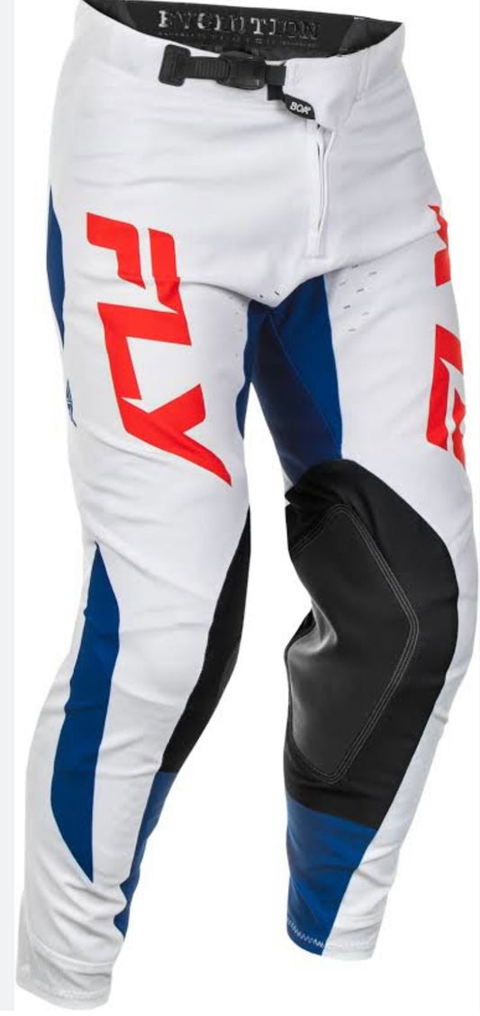 Fly Racing 2025 Evolution DST Pants – White/Black | Size 32 Motocross Pants