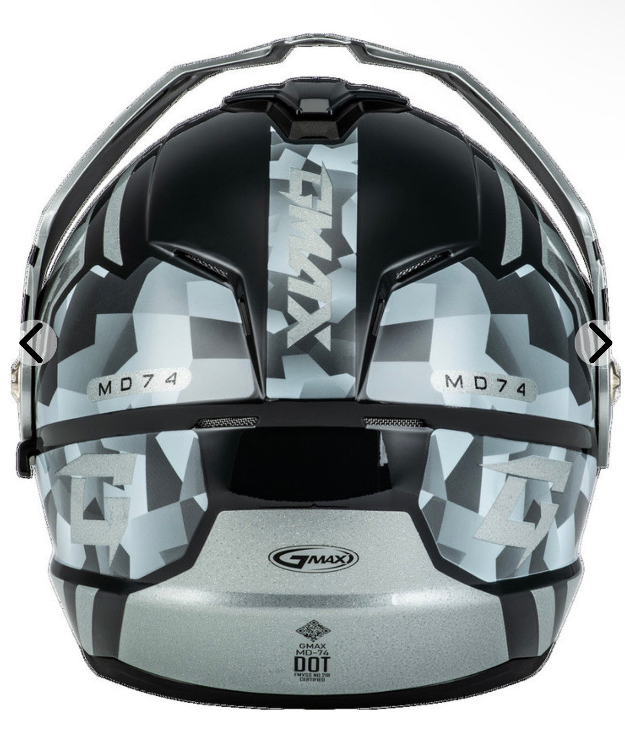 GMAX MD-74 Striker Silver/Blue Metallic Dual Sport Modular Helmet
