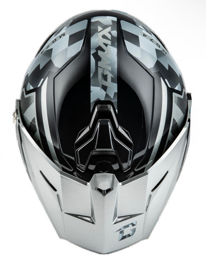 GMAX MD-74 Striker Silver/Blue Metallic Dual Sport Modular Helmet