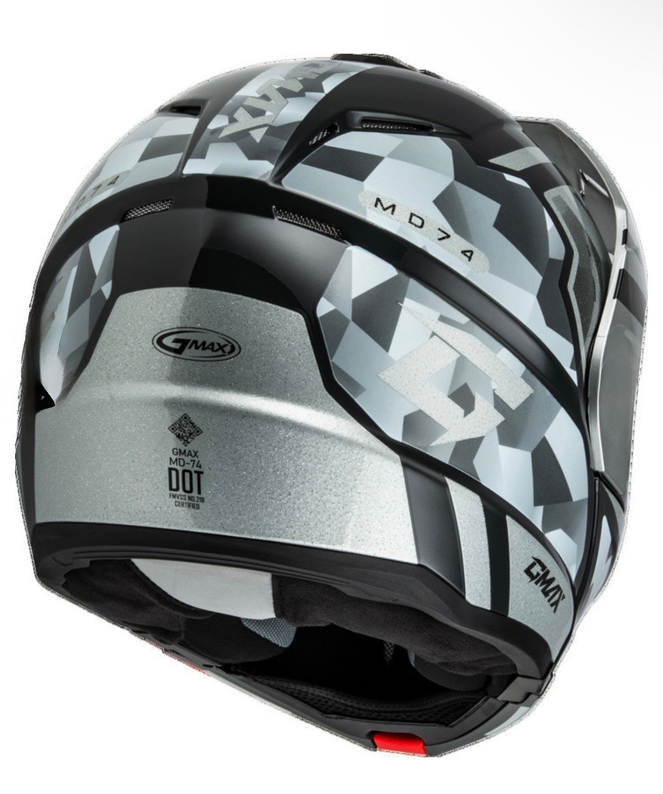 GMAX MD-74 Striker Silver/Blue Metallic Dual Sport Modular Helmet