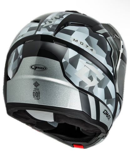 GMAX MD-74 Striker Silver/Blue Metallic Dual Sport Modular Helmet