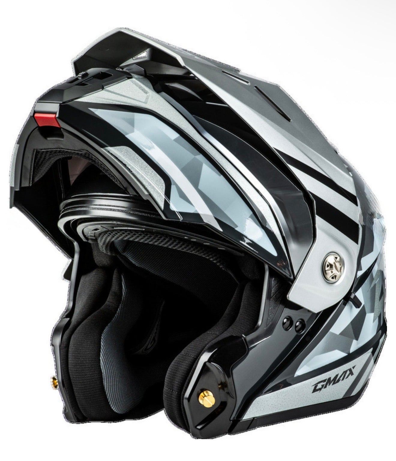 GMAX MD-74 Striker Silver/Blue Metallic Dual Sport Modular Helmet