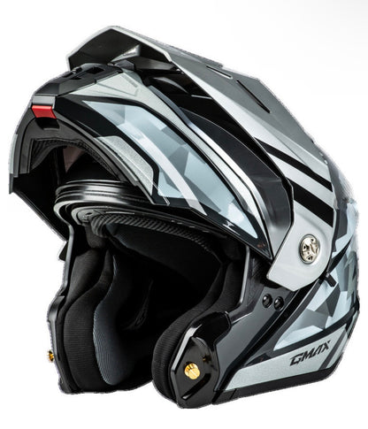 GMAX MD-74 Striker Silver/Blue Metallic Dual Sport Modular Helmet